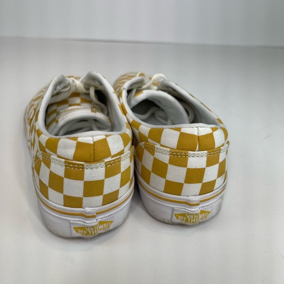 Vans Yellow Checkerboard Lace Up Skate Sneakers - Picture 8 of 15
